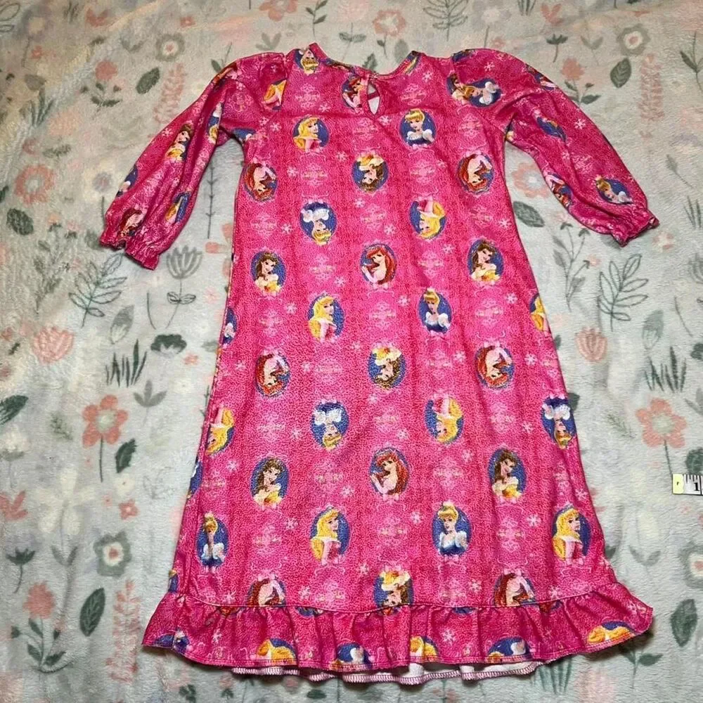 Disney Princess Nightgown Dress 4T - Pink Ruffle Cinderella Ariel Belle Coquette - Picture 5 of 8